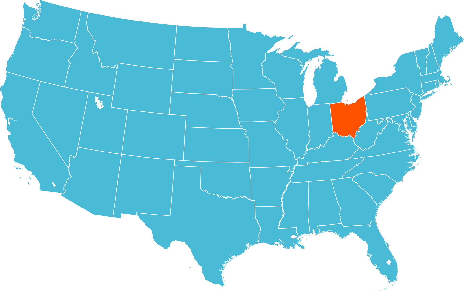 Where is located Ohio in the US